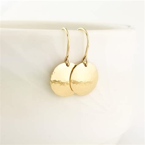 Solid Gold Disc Earrings